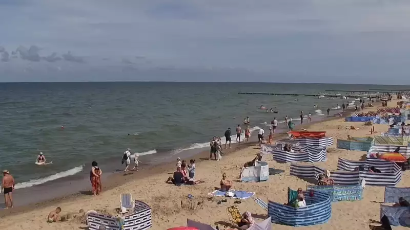 Pobierowo kamera na miasto i plażę
