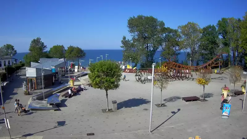 Widok z Kamery na deptak w REWALU na żywo