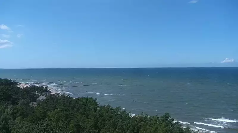 Kamera z widokiem na plażę w Rowach woj. pomorskie.