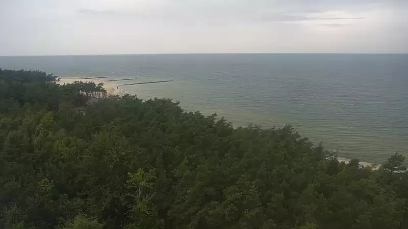 Kamera z widokiem na plażę w Rowach woj. pomorskie.