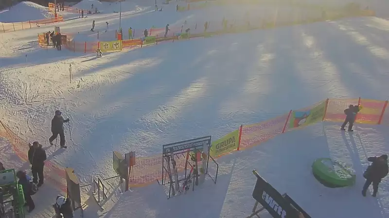 Widok na Polanę Pingwina dla najmłodszych narciarzy