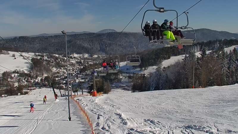 Ośrodek narciarski SŁOTWINY SKI w Krynicy Zdroju - widok na trasy