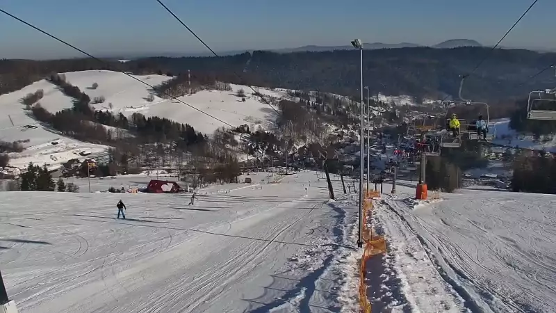 Ośrodek narciarski SŁOTWINY SKI w Krynicy Zdroju - widok na trasy