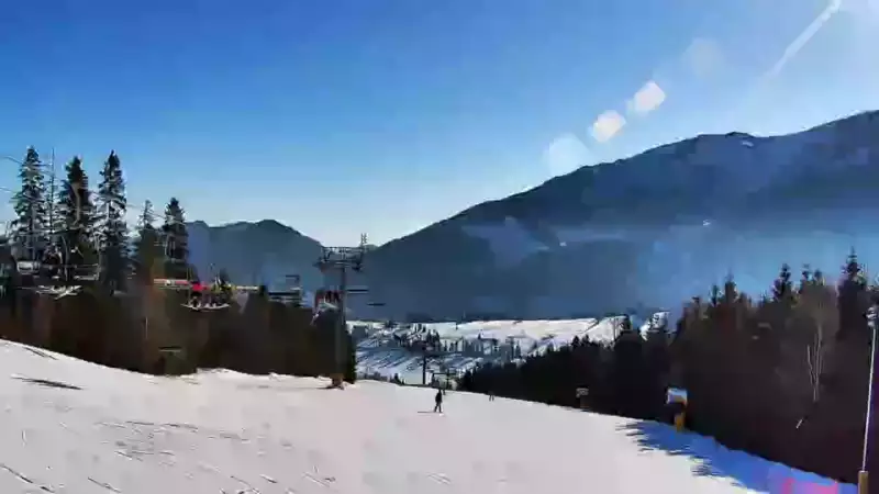 Ski Centrum Strachan - widok z górnej stacji NOWOŚĆ