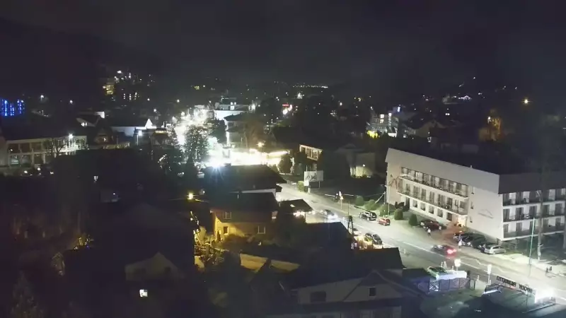 SZCZYRK - widok z kamery na deptak w Szczyrku