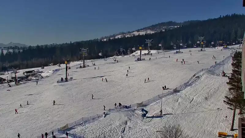 Widok na panoramę gór ze stacji narciarskiej Polana Szymoszkowa