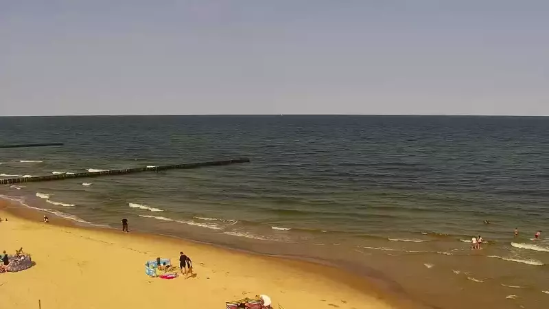 Kamera z widokiem na plażę i morze w Trzęsaczu - Powiat Gryficki
