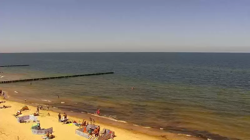 Kamera z widokiem na plażę i morze w Trzęsaczu - Powiat Gryficki