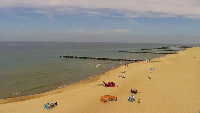 Kamera z widokiem na plażę i morze w Trzęsaczu - Powiat Gryficki