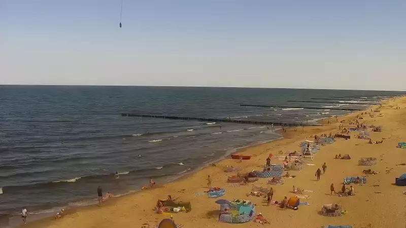 Kamera z widokiem na plażę i morze w Trzęsaczu - Powiat Gryficki