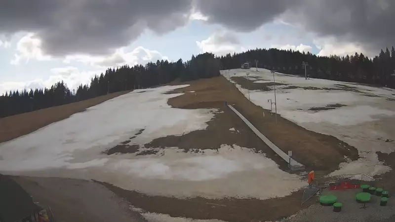 Widok z Kamery na trasę zjazdową w Tylicz.ski.