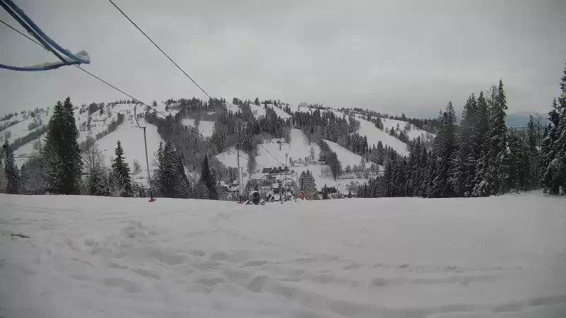 Widok z górnej części wyciągu U Jędrola