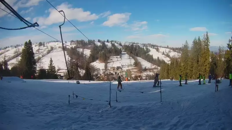 Widok z górnej części wyciągu U Jędrola