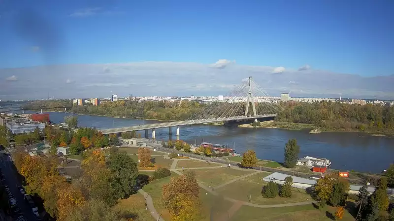 Obraz live z widokiem na Most Świętokrzyski w Warszawie. Zerknij na inne kamery.