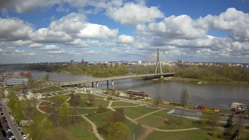 Obraz live z widokiem na Most Świętokrzyski w Warszawie. Zerknij na inne kamery.