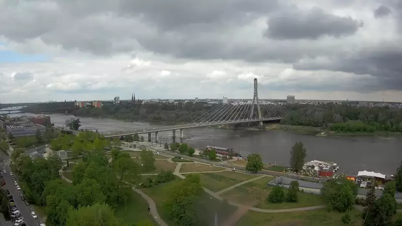Obraz live z widokiem na Most Świętokrzyski w Warszawie. Zerknij na inne kamery.