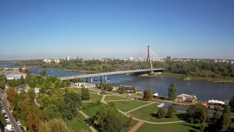 Obraz live z widokiem na Most Świętokrzyski w Warszawie. Zerknij na inne kamery.