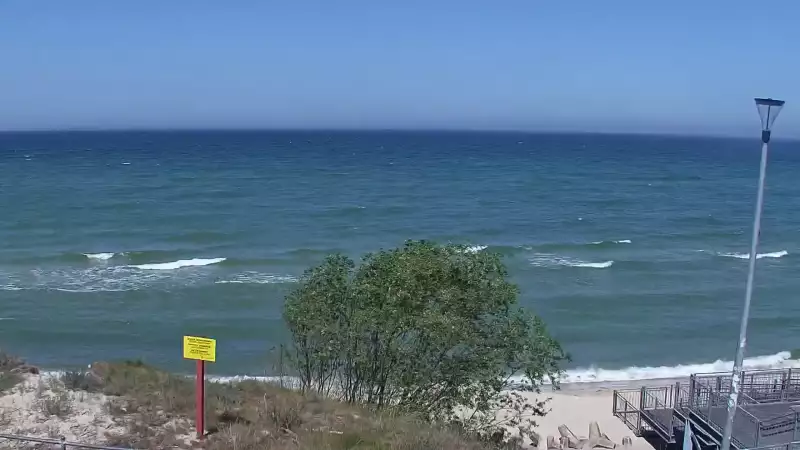 Łazy - widok na plażę w obrotowej kamery