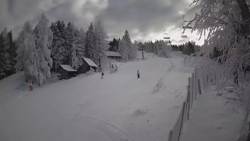 Widok na trasę narciarską Wierchomla szałas