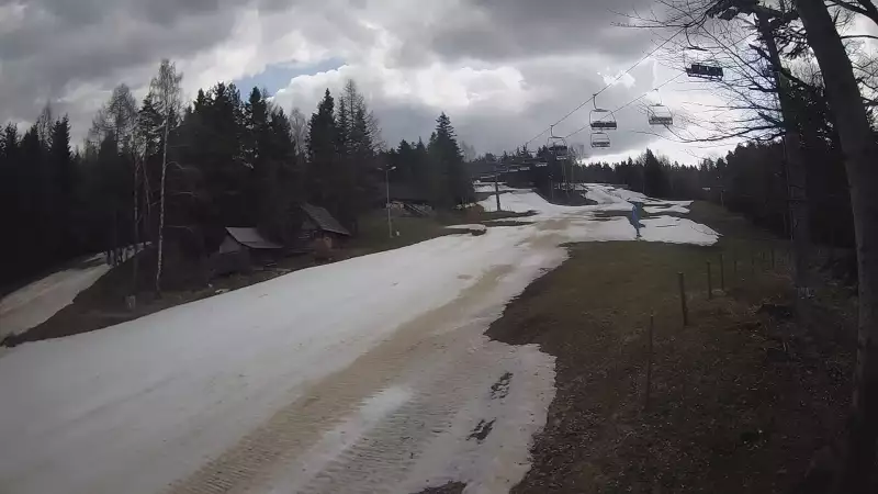 Widok na trasę narciarską Wierchomla szałas