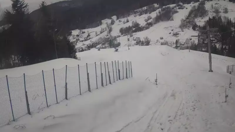 Widok z górnej stacji narciarskiej Wierchomla Toczek