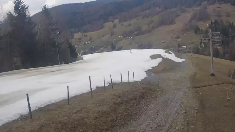 Widok z górnej stacji narciarskiej Wierchomla Toczek