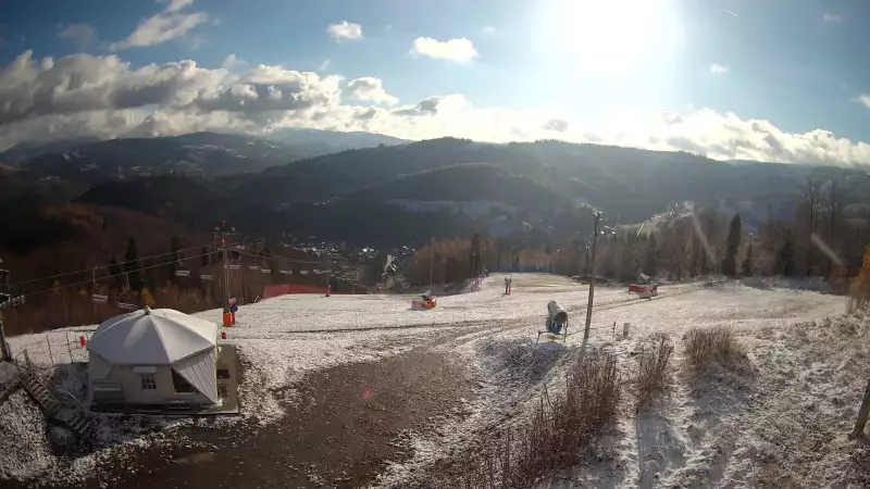 KAMERA LIVE z rodzinnego ośrodka narciarskiego STOK w Wiśle.