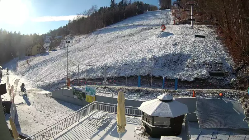 Widok na bramki i kolej linową w SOSZOWIE.