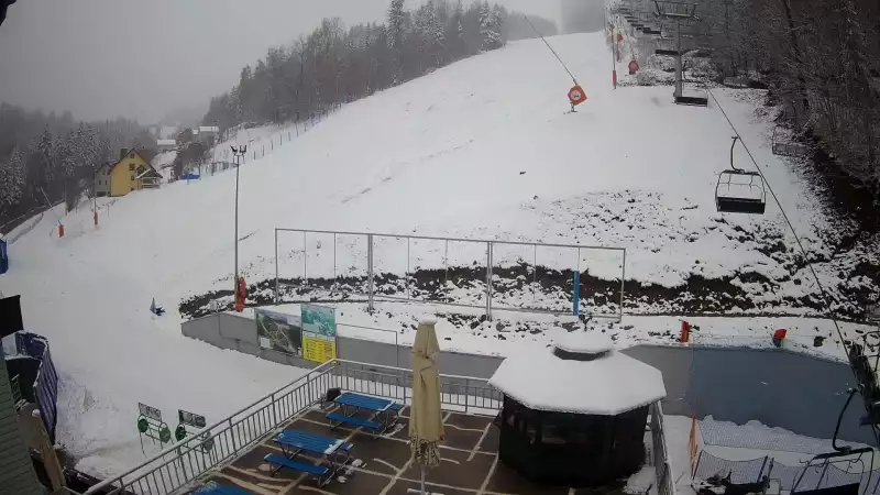 Widok na bramki i kolej linową w SOSZOWIE.