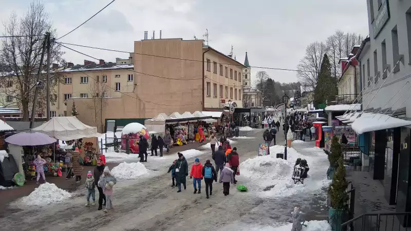 Widok z Kamery na deptak w WIŚLE na żywo