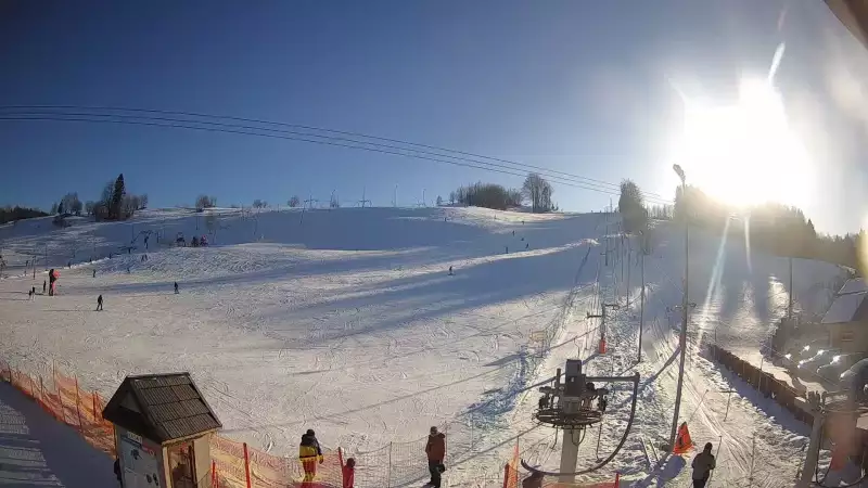 Widok na stok narciarski Wojtek w Zawoi