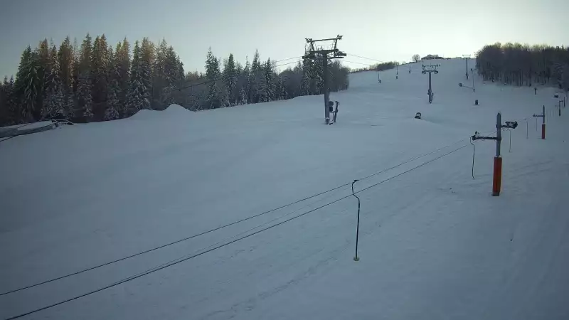 Widok na stok narciarski Złoty Groń.