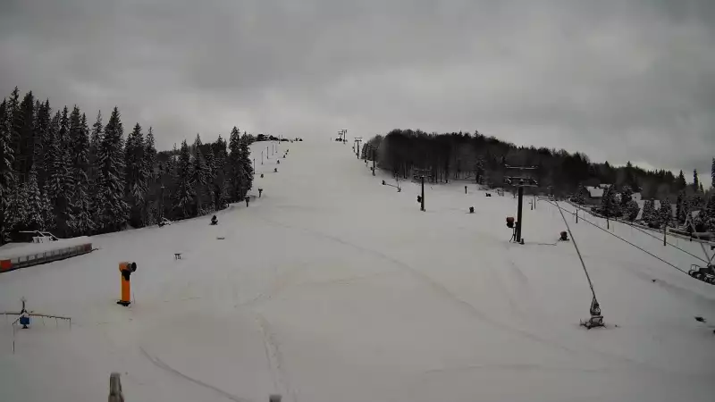 Złoty Groń w Istebnej - widok na trasy zjazdowe online.