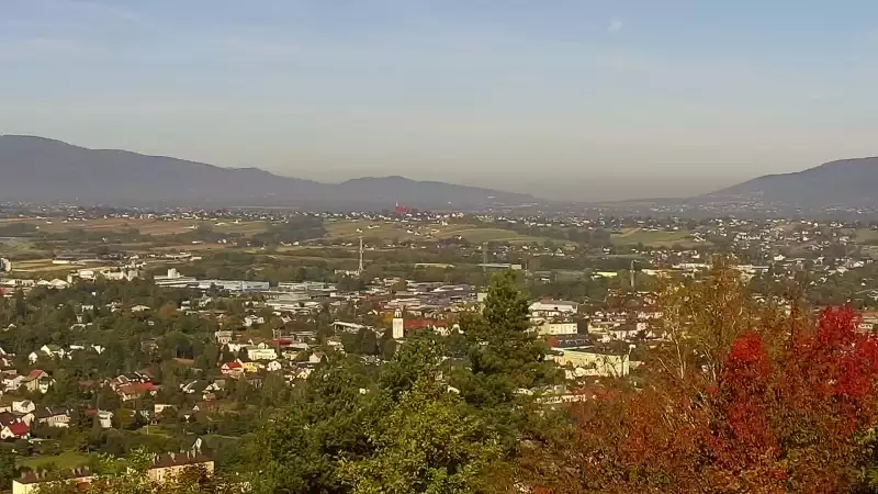 Widok z Kamery na panoramę Żywca i okolic.