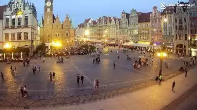 Widok z Kamery na Rynek Główny we Wrocławiu.