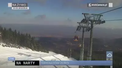 Zdjęcie z nowości Ski&Sun Świeradów-Zdrój. Dzisiejsze warunki narciarskie bardzo dobre, pokrywa śnieżna od 40-100 cm, Nartostrada czynna od 9-16. Widok Online - zobacz