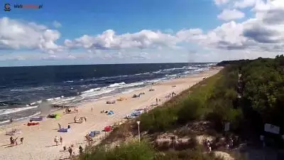 Zdjęcie z nowości Dziwnów zachwyca swoją szeroką i piaszczystą plażą. Cudowne ujęcia z Kamery obrotowej. Oglądaj wschody i zachody słońca.