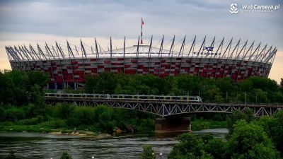 Ujęcie na okazały Stadion Narodowy w Warszawie