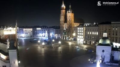 Widok z Kamery na Rynek w Krakowie na żywo