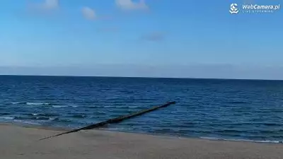 Widok z Kamery na piękną piaszczystą plażę w NIECHORZU.
