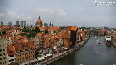 Widok z Kamery na Starówkę i Motławę w Gdański