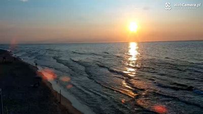 Widok z Kamery na żywo na plażę i morze w Rogowie