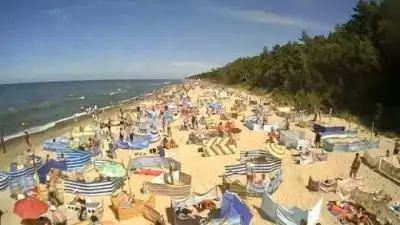 Widok na otwarte Plaże i Mola w związku z epidemią koronawirusa w Polsce.