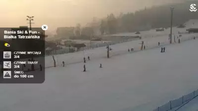 Ujęcia z trzech kamer na ośrodek narciarski Bania Ski&Fun