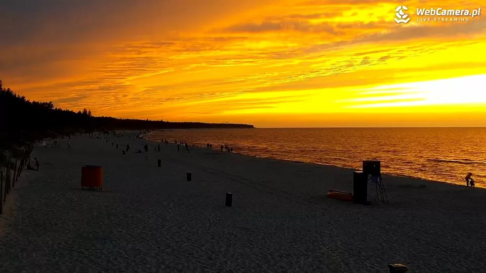 Zachód słońca na plaży w Grzybowie - sierpień 2022 rok.