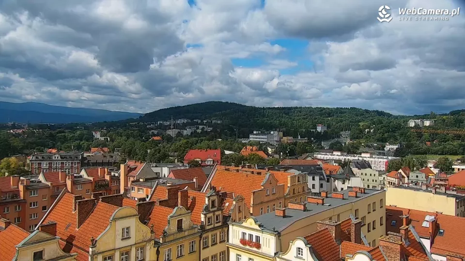 Ujęcie panoramiczne z kamery na Jelenią Górę