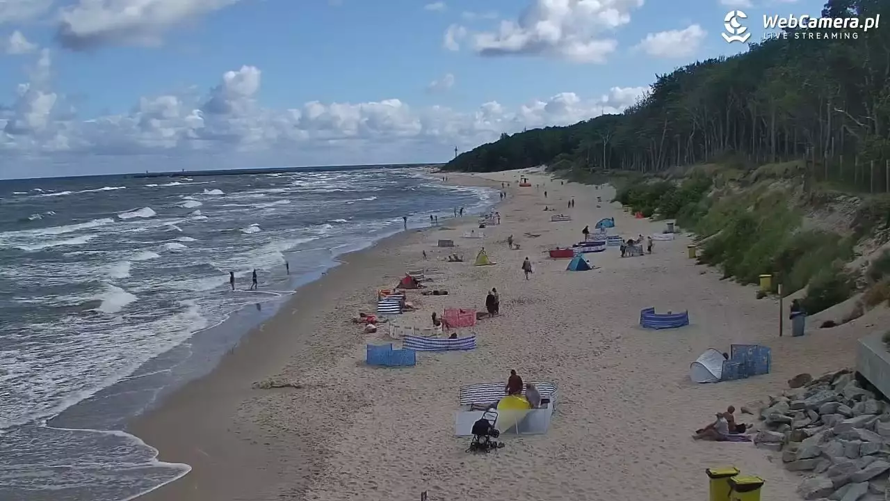 Kadr z kamery na plażę w Kołobrzegu﻿ 