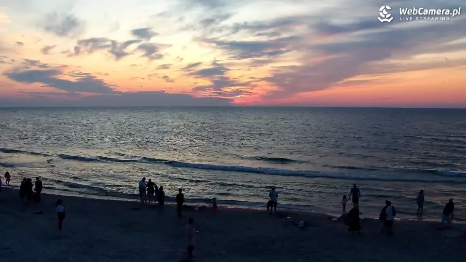 Plaża w Grzybowie przy zachodzie słońca