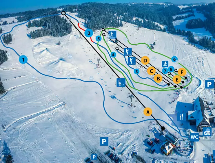 mapka tras narciarskich w koziniec-ski Czarna-Góra