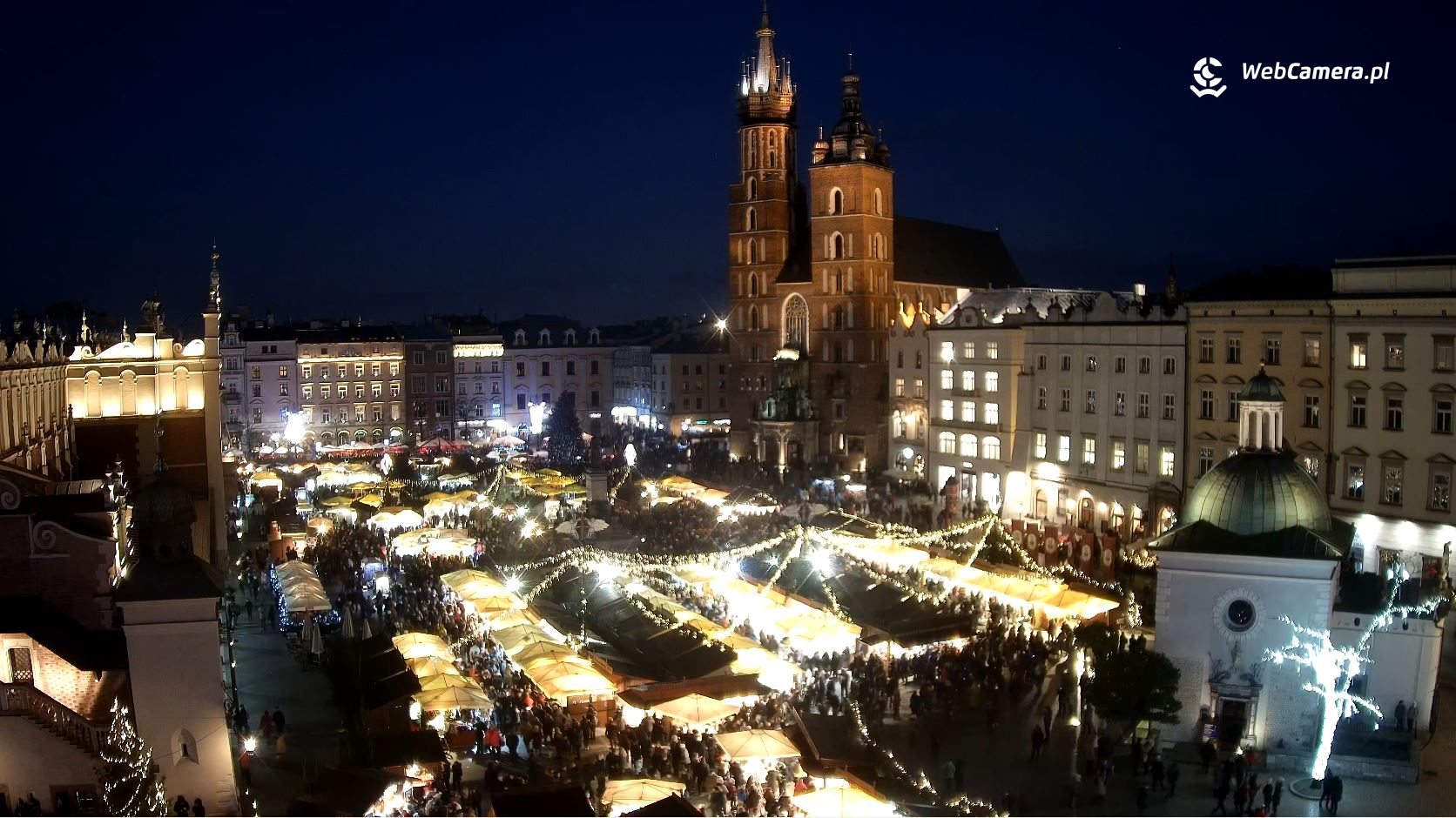 Krakowski Rynek - grudzień 2019 roku. 